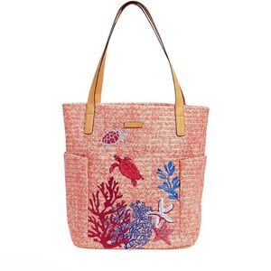Vera Bradley,  Coral and Blue Sea Life Tote